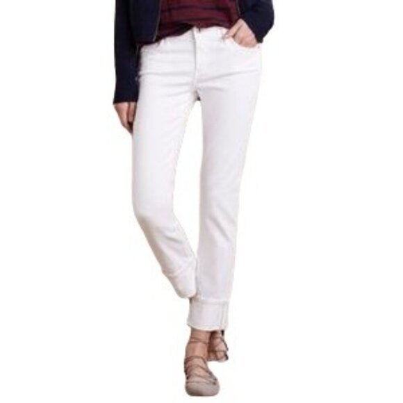 AG Adriano Goldschmied The Stevie Cuff Slim Straight White Jeans - Picture 2 of 6